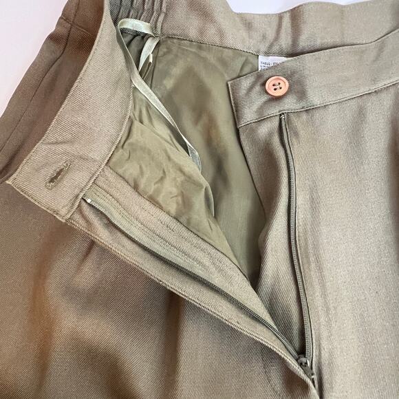 Vtg R&K Originals Silk Pant Suit Blazer Womens 8 Tan 2 pc Embroidered Dead Stock - Picture 13 of 15